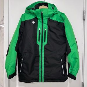 Descente Youth Insulated Ski / Snowboard Jacket Black/Green, Size 16